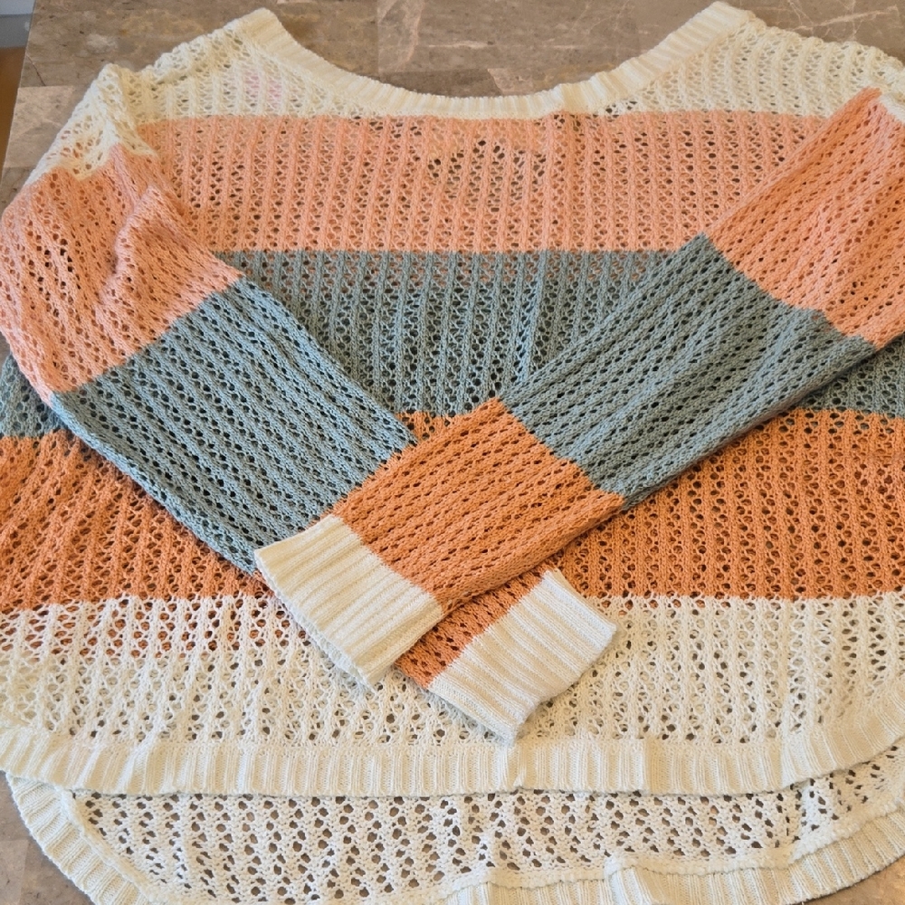 Pink Lily Pastel Striped Knit Sweater